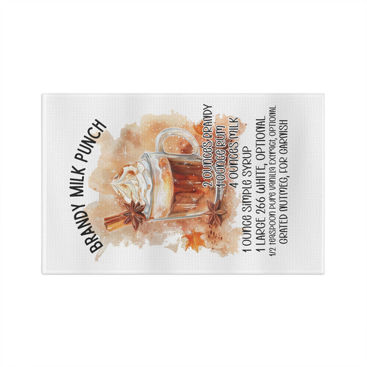 Cozy Brandy Milk Punch Tea Towel, Farmhouse Kitchen Decor, Fun Gift for Home Cooks, Holiday Gathering Essential, Fall Treats Towel