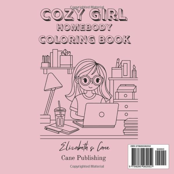 Cozy Girl Homebody Bold & Easy Coloring Book for Adults - Vol 1 8.5" x 8.5"