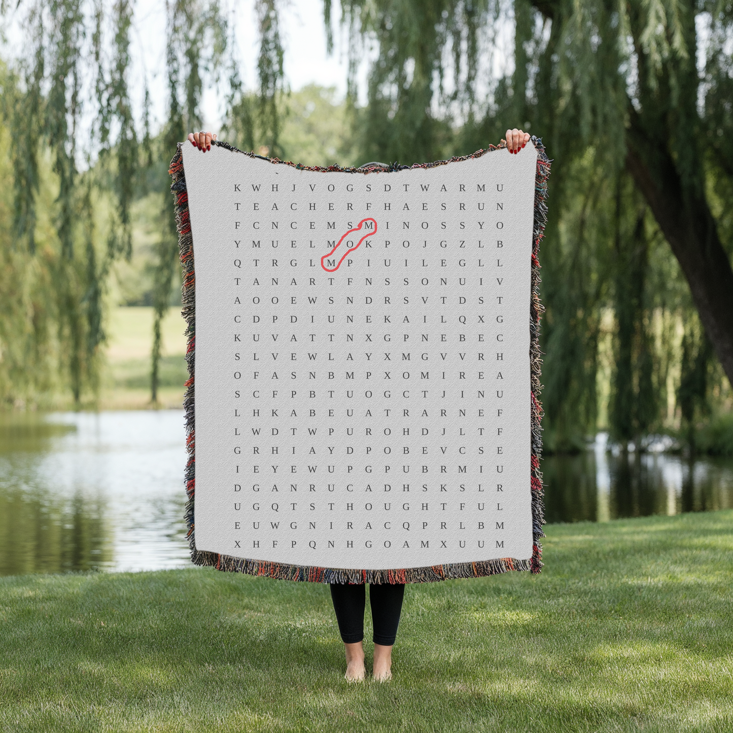 Mom Word Search Woven Blankets.