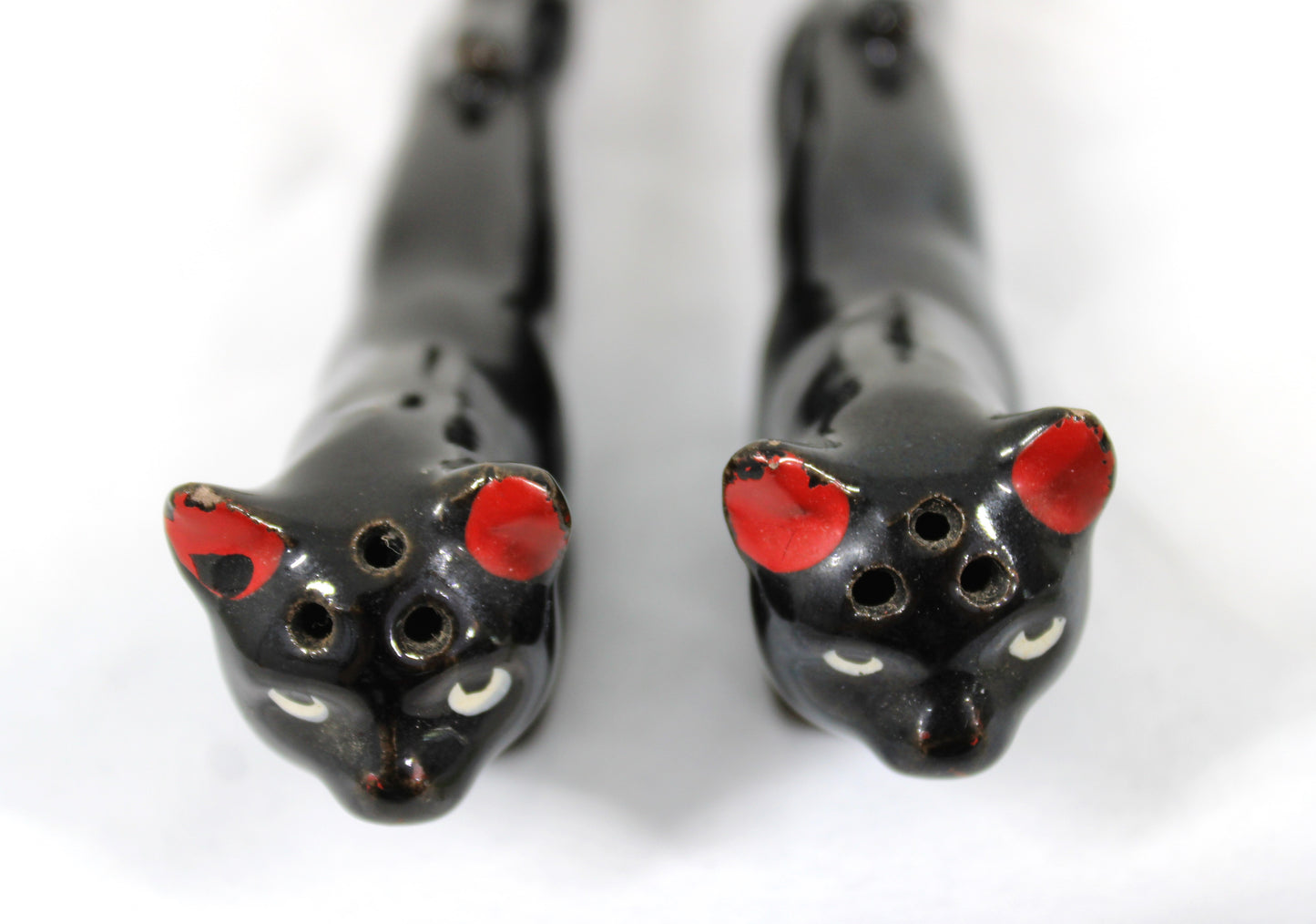 Vintage Long Black Cat Salt & Pepper Shakers