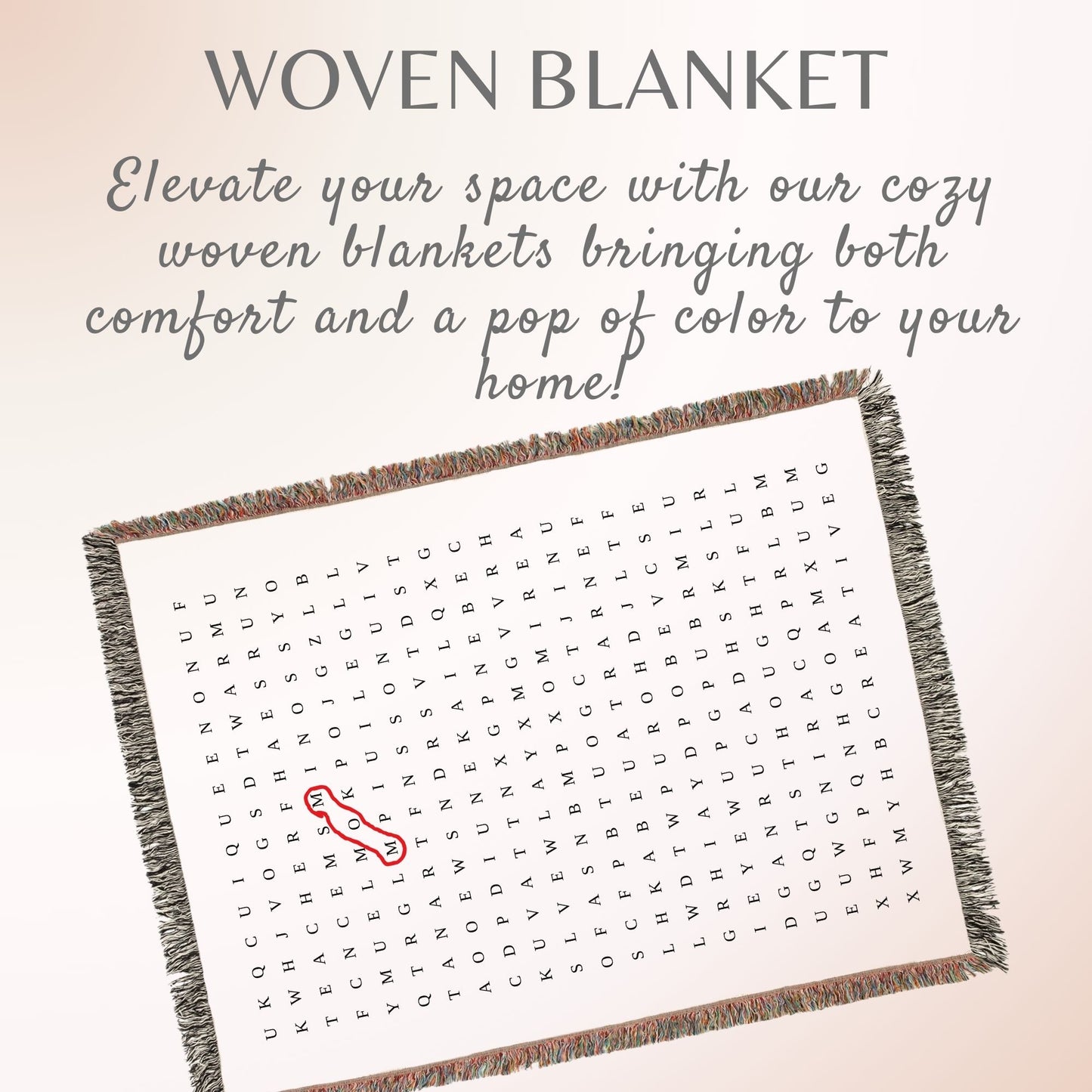 Mom Word Search Woven Blankets.