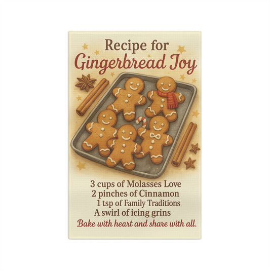 Gingerbread Recipe Microfiber Tea Towel