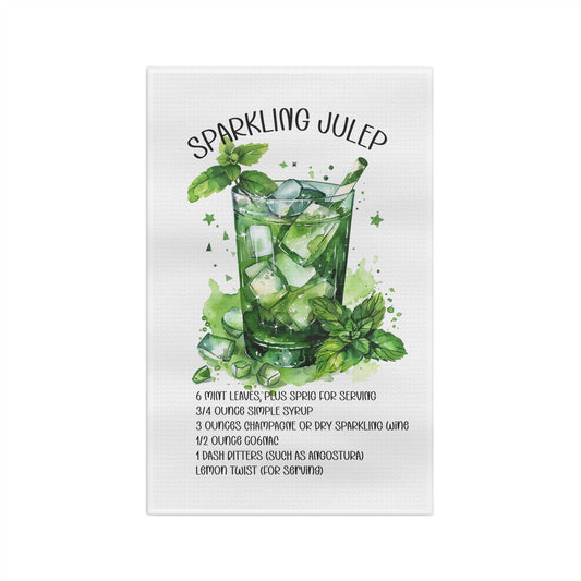Sparkling Julep Microfiber Tea Towel, Kitchen Decor, Gifts for Home Chefs, Summer Parties, Recipe Kitchen Towel, Mint Drink Lover Gift