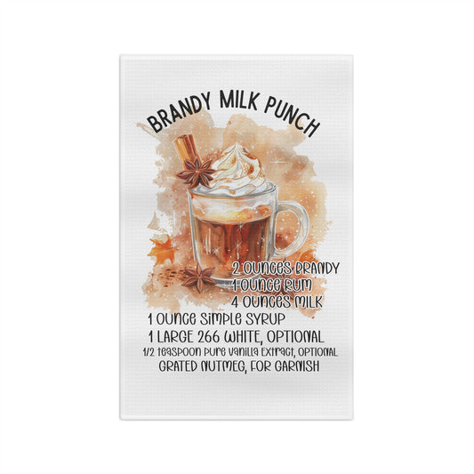 Cozy Brandy Milk Punch Tea Towel, Farmhouse Kitchen Decor, Fun Gift for Home Cooks, Holiday Gathering Essential, Fall Treats Towel