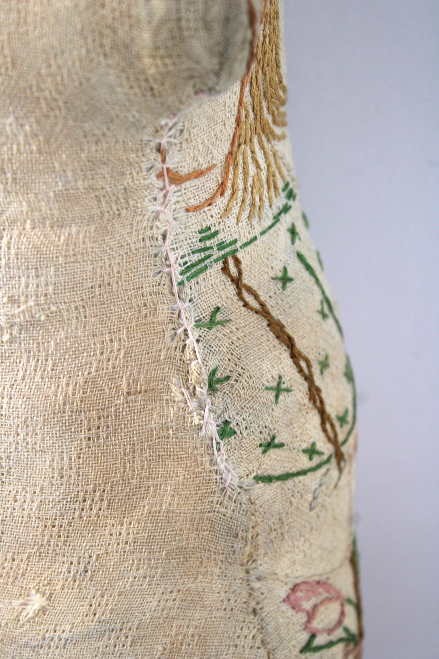 Vintage Americana Primitive Handmade Rag Doll, Embroidered Cloth Rare, Collector Item