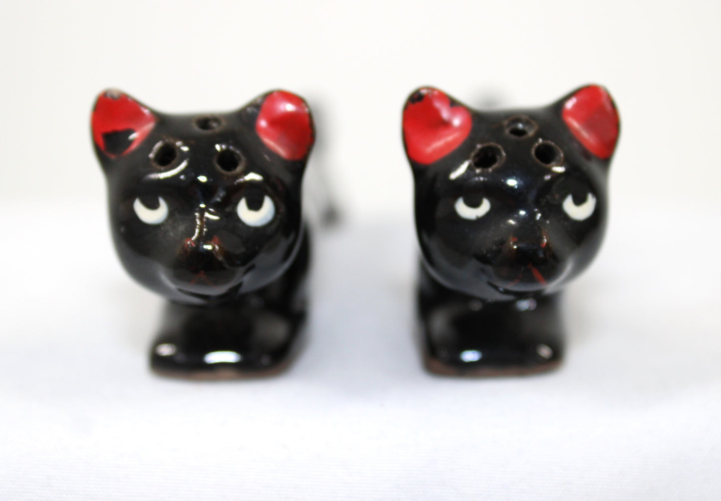 Vintage Long Black Cat Salt & Pepper Shakers